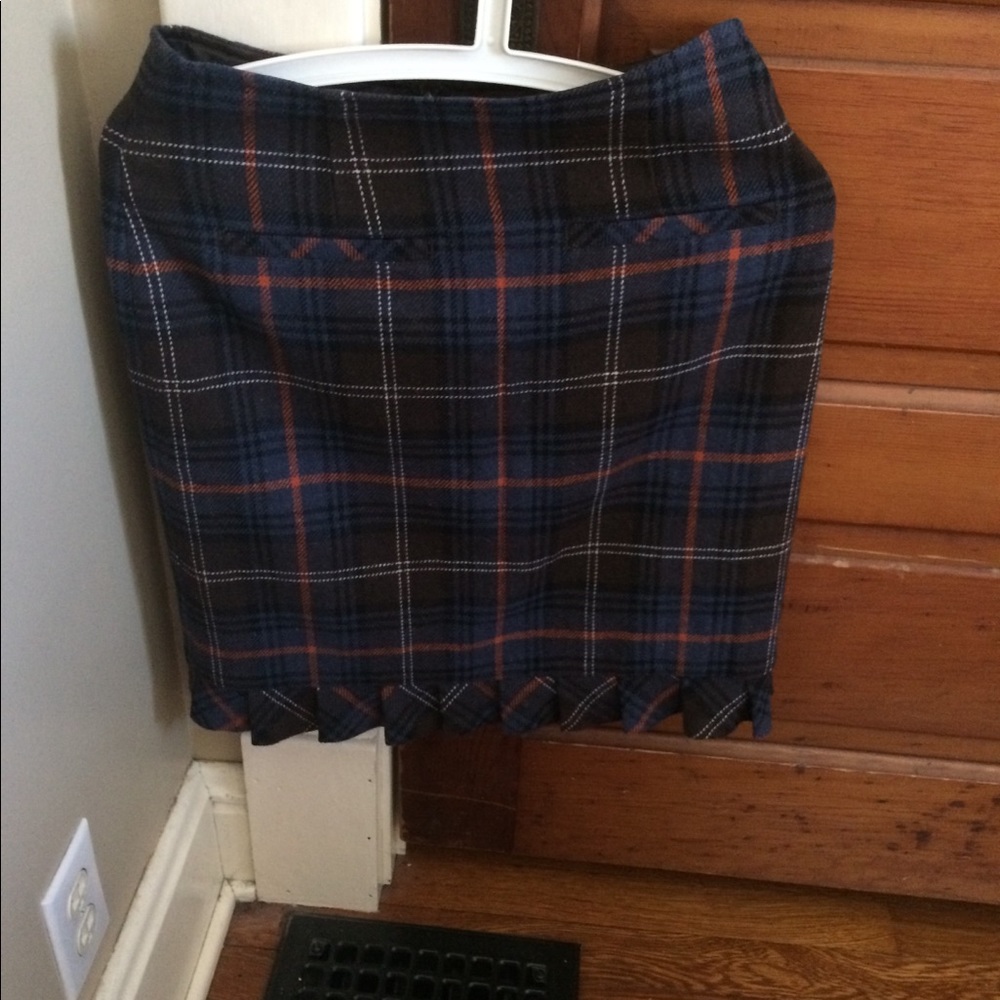 Cabi Plaid Wool Skirt